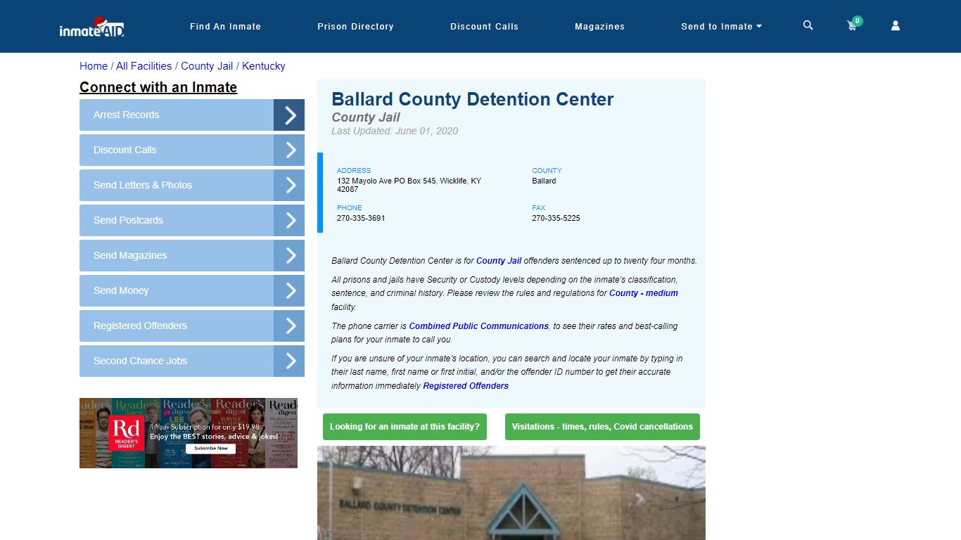 Ballard County Detention Center - Inmate Locator - Wicklife, KY